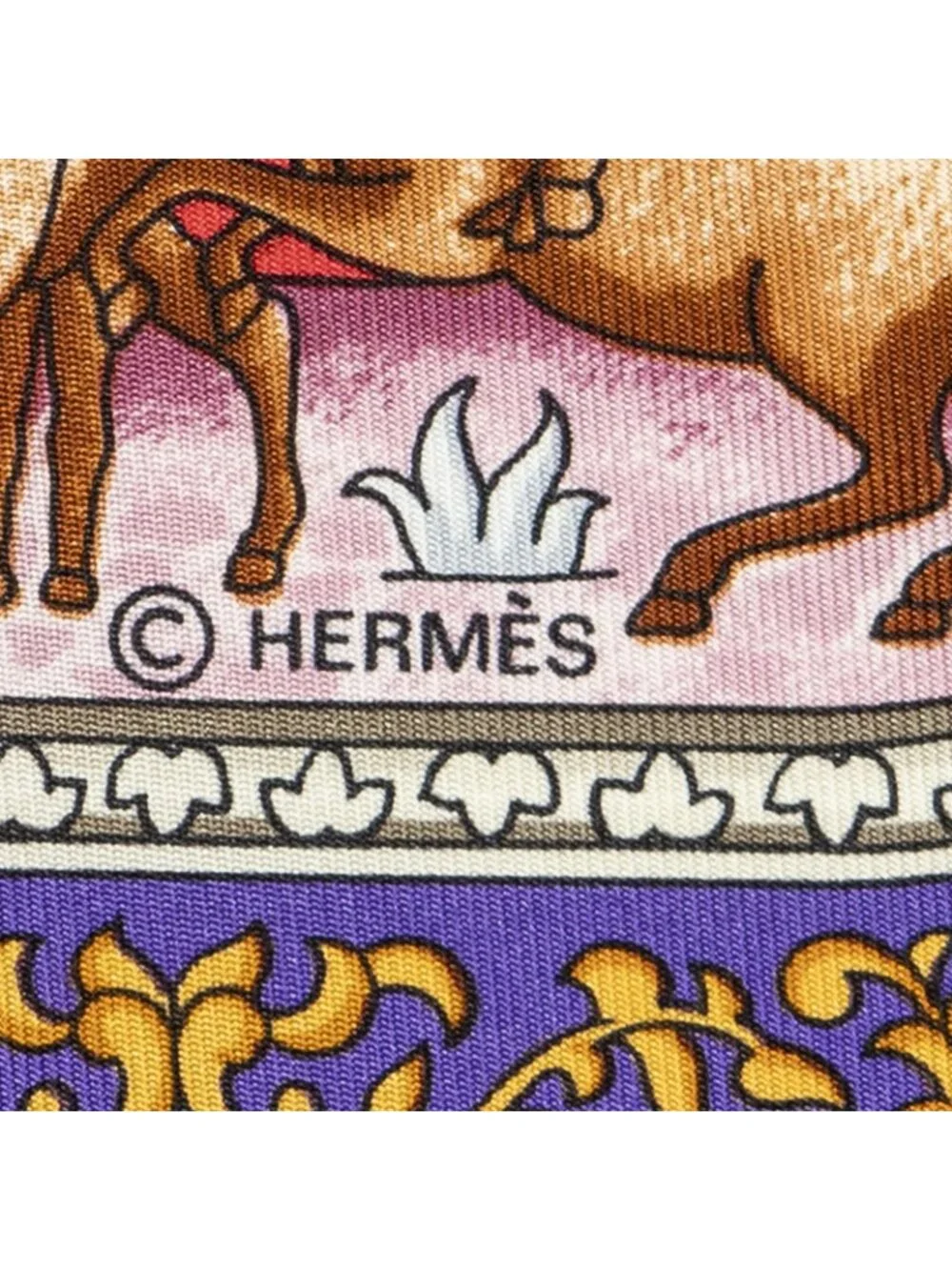 Hermes Scarf Purple Red Orange Silk